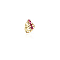 Layered Red Stone Gypsy Ring (14K) Popular Jewelry New York