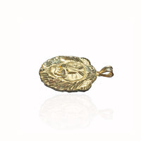 Diamond Cut Lion Head Pendant (14K).
