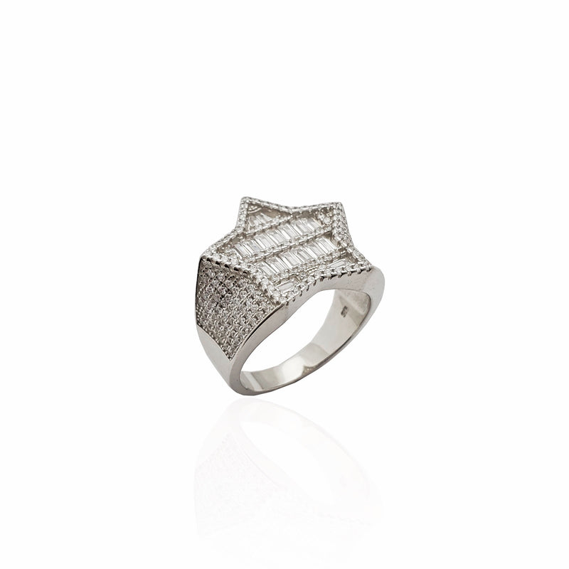 Iced-Out Permafrost Star Ring (Silver)