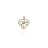 Framed Flower Heart Pendant (14K) Popular Jewelry New York