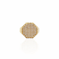 Iced-Out Octagonal Signet Ring (14K)
