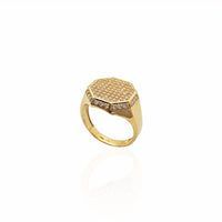 Iced-Out Octagonal Signet Ring (14K)