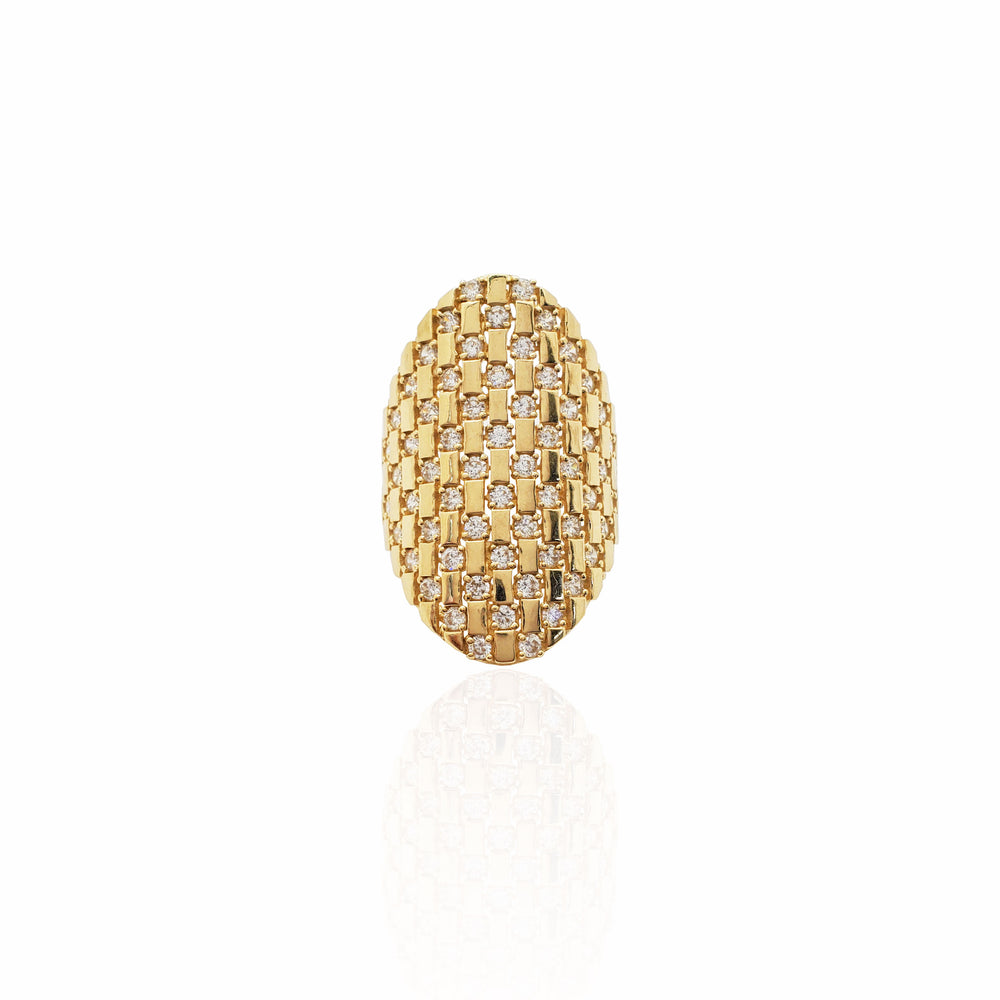Elegant Long Finger CZ Ring (14K).
