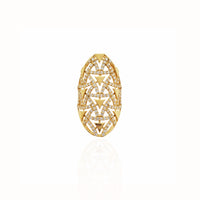 Elegant Long Finger CZ Ring (14K).