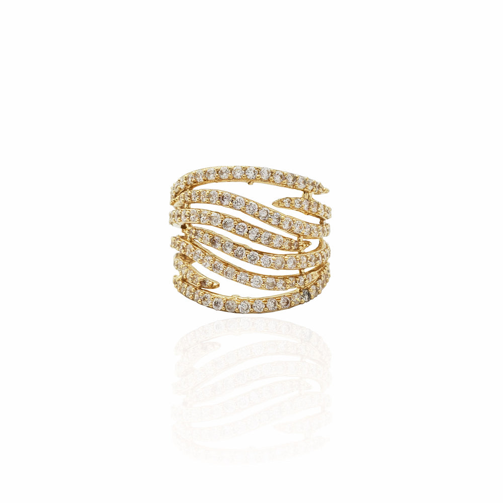 Waves CZ Ring (14K).