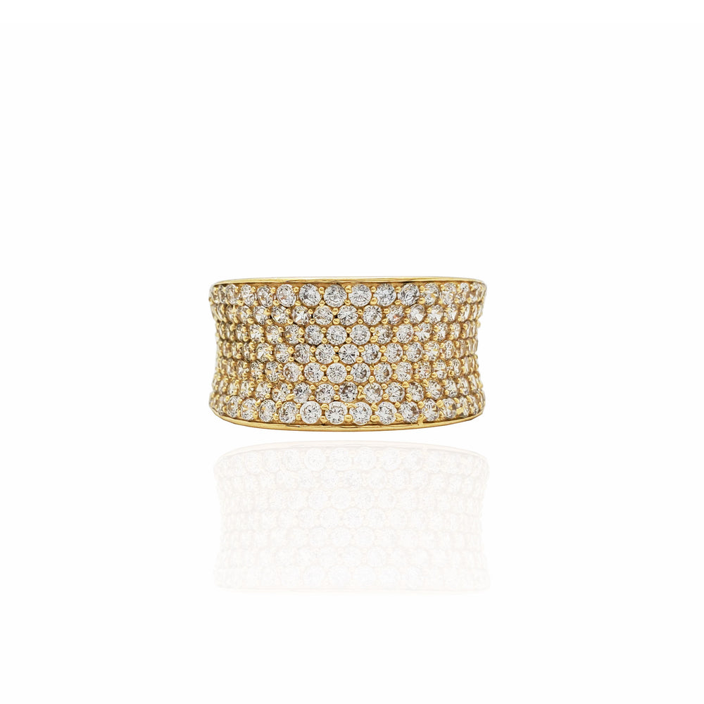 Iced-Out Concave Wheel Ring (14K)