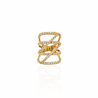 Stacked Zs Long Finger Ring (14K)