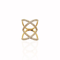 Stoneset Mirrored Orbit Ring (14K)