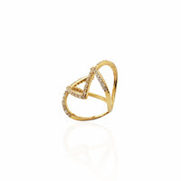 Stoneset Mirrored Orbit Ring (14K)