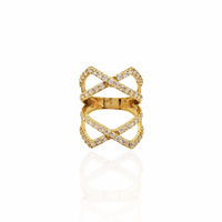 Stoneset Mirrored Eights Ring (14K)