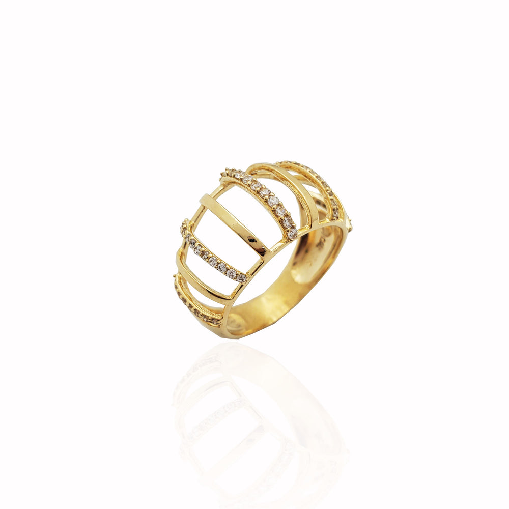 Stoneset Birdcage Ring (14K)