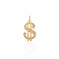 Diamond-Cut Dollar Sign Pendant (14K)