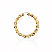 Churro Twist Hoop Earrings (10K)