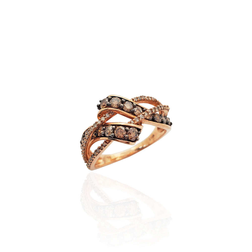 Rose Champagne Diamond Ring (10K).