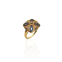 Diamond Kaleidoscopic Square Cocktail Ring (14K)