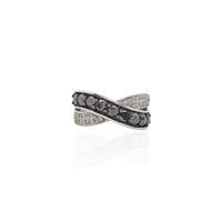 Black & White Traversing Diamond Ring (14K)