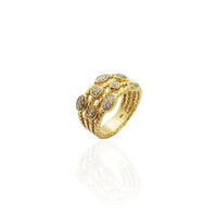 Diamond "Layered Ropes" Cocktail Ring (18K)