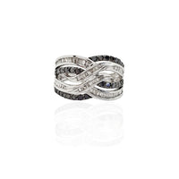 Black & White Entanglement Diamond Cocktail Ring (10K)