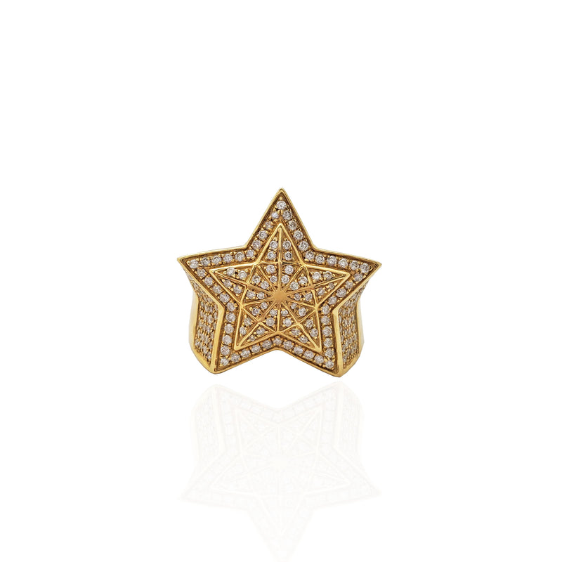 Iced-Out Emerging Star Diamond Ring (14K).