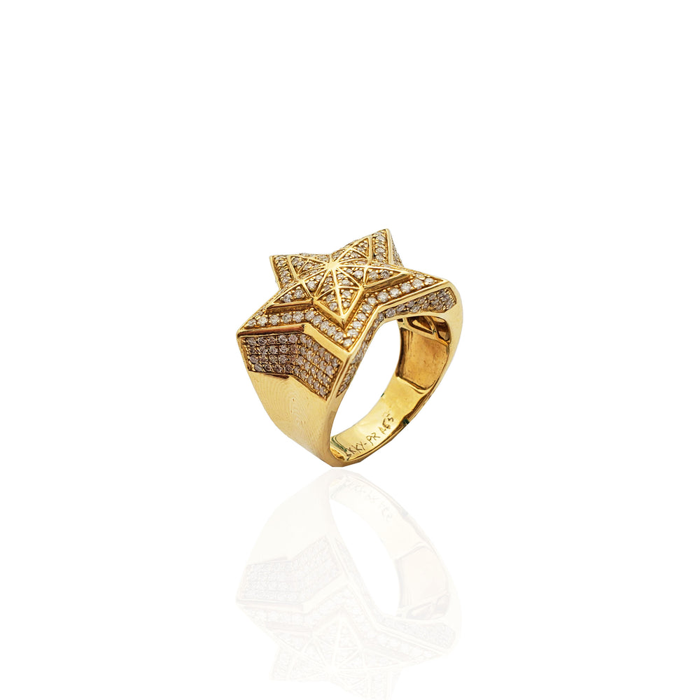Iced-Out Emerging Star Diamond Ring (14K).