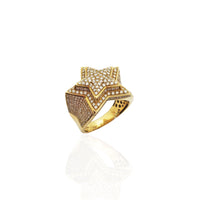 Zračni dijamantski prsten u obliku leda 14K žuto zlato