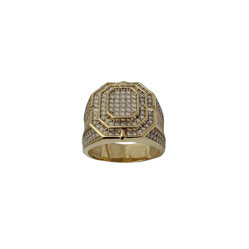 Iced-Out Zirconia Men's Ring (14K)