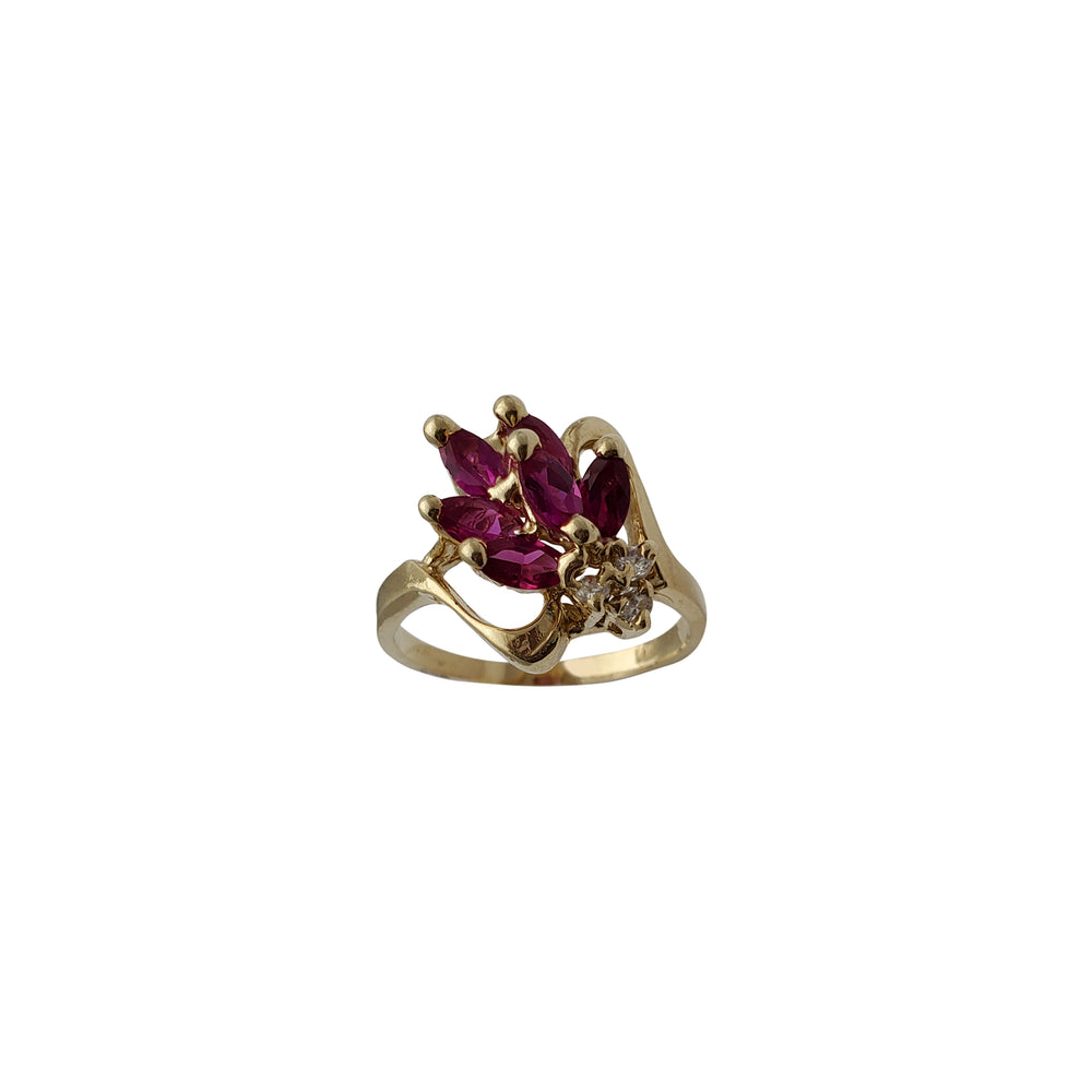 Red Zirconia Marquise Lady Ring (14K)
