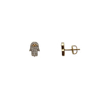 Diamond Hamsa Hand Stud Earrings (14K)