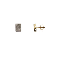 Rectangle Diamond Stud Earrings (14K)