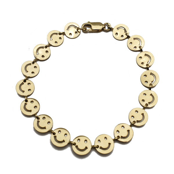 Smiley Face Emoji Bracelet (14K).