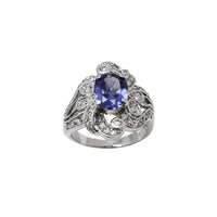 Blue Flower Zirconia Lady Ring (Siliva)