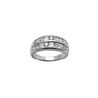 Princess-Cut Channel Setting Wedding Band Ring (Silver)
