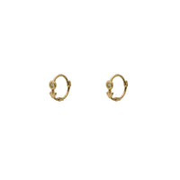 Zirconia [Male] Gender Symbol Huggie Earrings (14K)