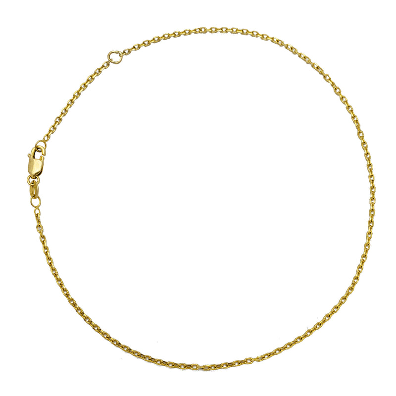 Thin Cable Anklet Link (14K)