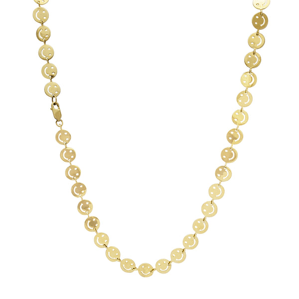 Smiley Face Emoji Necklace (14K)
