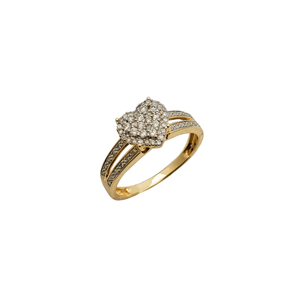 Diamond Cluster Heart Lady Ring (14K)