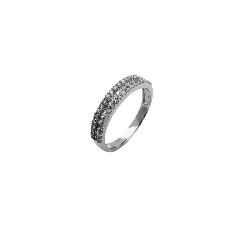 Diamond Round & Baguette Wedding Band Ring (14K)
