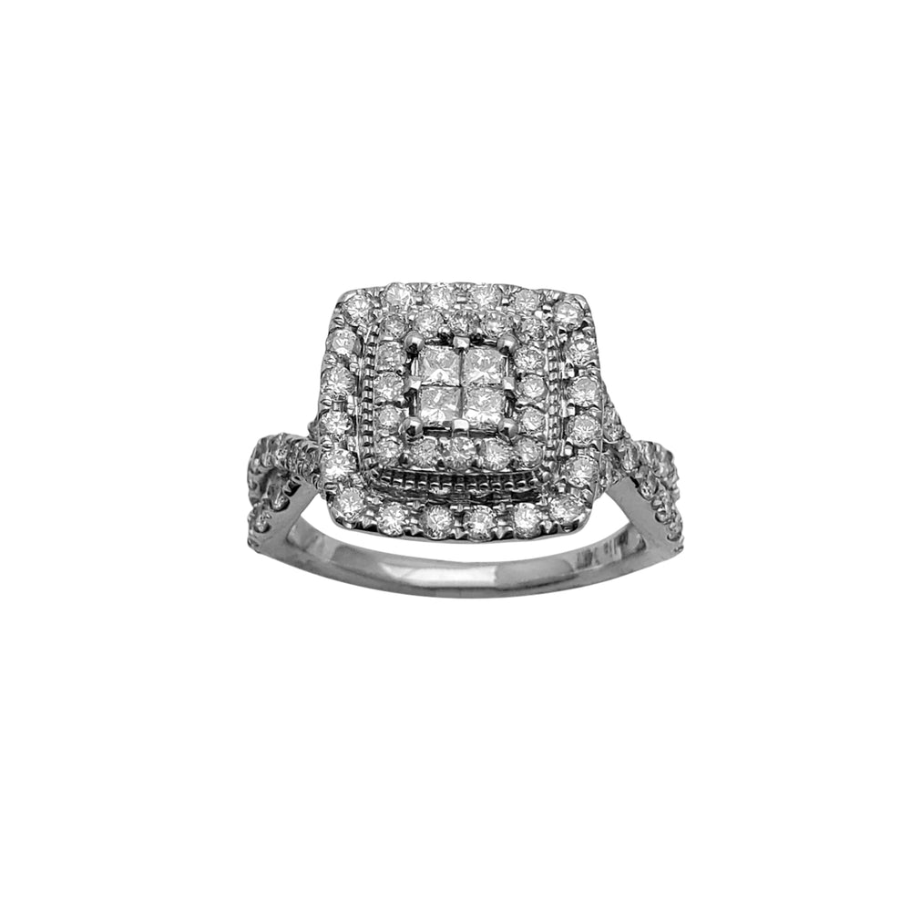 Diamond Cluster Cushion Lady Ring (14K)