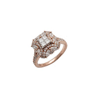 Diamond Rose Gold Cluster Engagement Ring (14K)