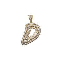 Cubic Zirconia Script Initial Letter Pendant (14K)