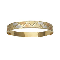 ʻO Tricolor Diamond Cuts Bangle Bracelet (14K)