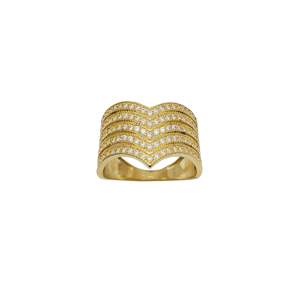 Zirconia Chevron Lady Ring (14K)