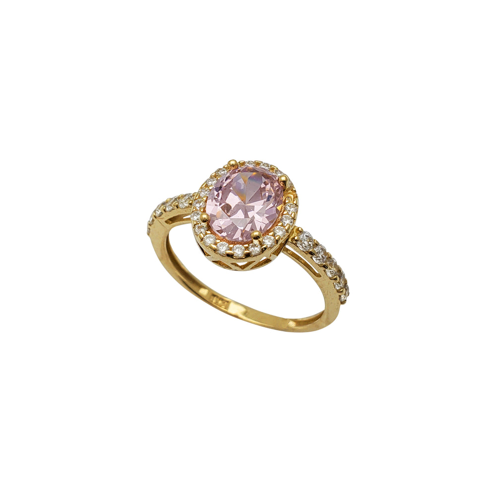 Oval Halo Zirconia Lady Ring (14K)