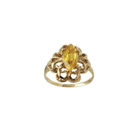 Zirconia Yellow-Marquise Floral Lady Ring (14K)