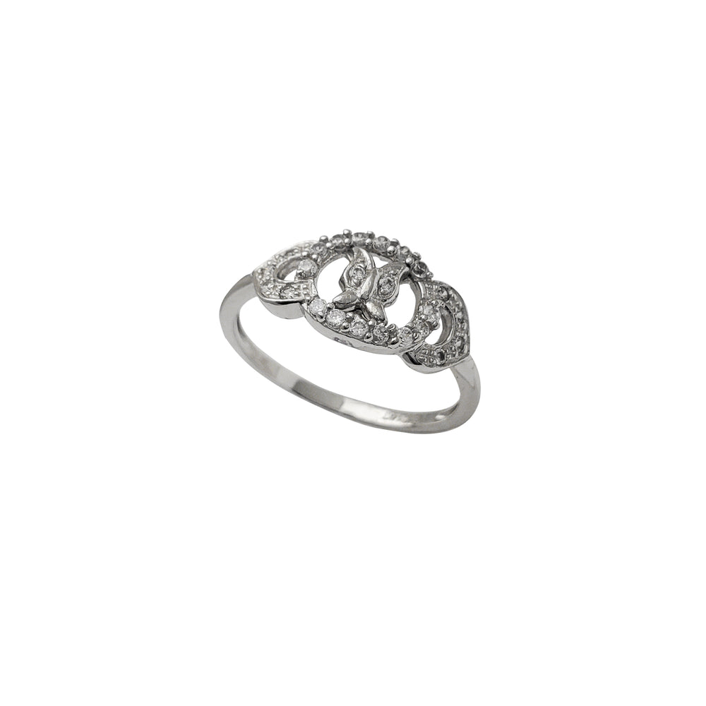 Zirconia Halo Butterfly Lady Ring (14K)