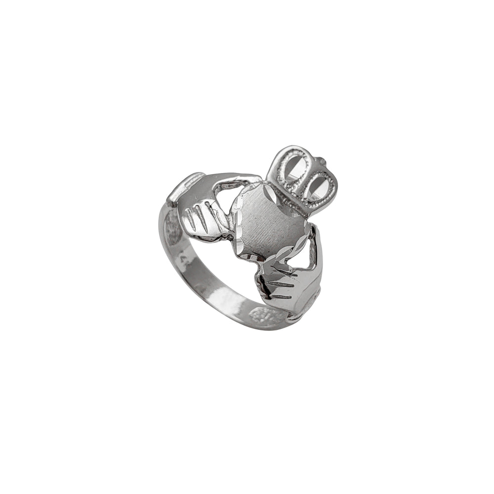 Diamond Cuts Claddagh Ring (14K)