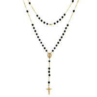 [Kutenderera] Onyx Rosary Necklace (14K)