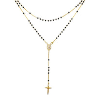 [Disco-Cheka] Onyx Rosary Necklace (14K)