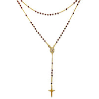 Punainen Onyx Rosary -kaulakoru (14K)