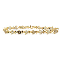 Zirconia Trilliant & Cross Bracelet (14K)